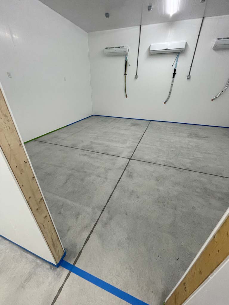 Before epoxy floor installation in grow room