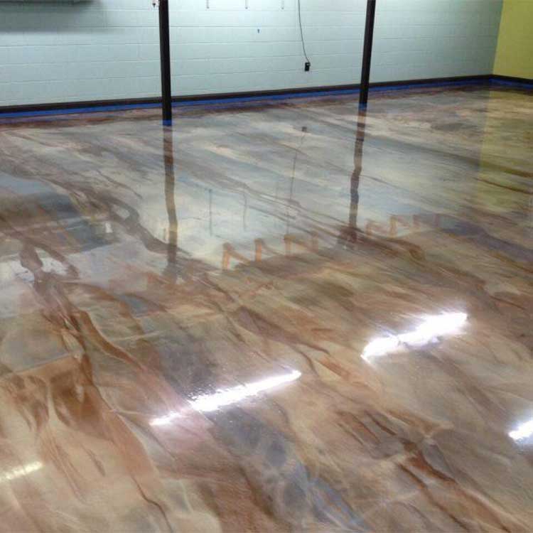 Large metallic epoxy floor in Maine